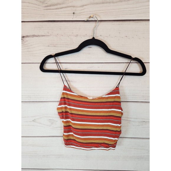 Garage Women's Multicolor Striped Cropped Tank Top Size M‎ - Picture 1 of 6